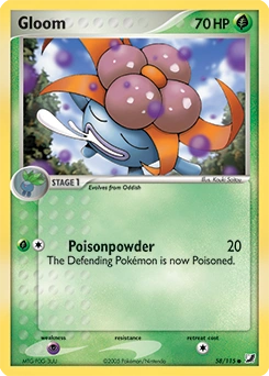 Gloom Pokémon card, number 58