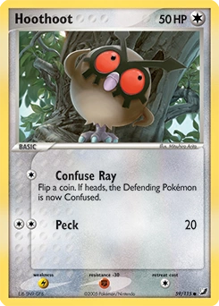 Hoothoot Pokémon card, number 59