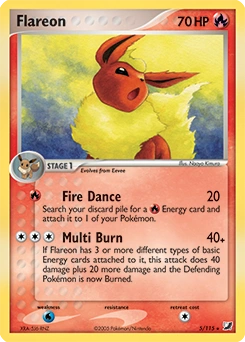 Flareon Pokémon card, number 5