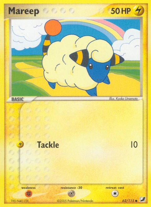 Mareep Pokémon card from Unseen Forces, number 62 (Standard print)