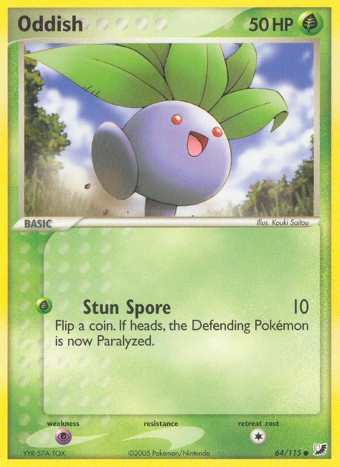 Oddish Pokémon card from Unseen Forces, number 64 (Standard print)