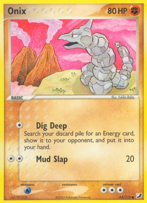 Onix Pokémon card from Unseen Forces, number 65 (Standard print)