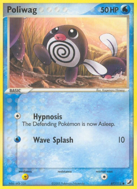 Poliwag Pokémon card from Unseen Forces, number 67 (Standard print)