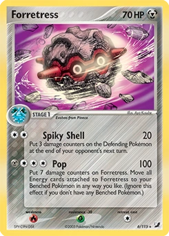 Forretress Pokémon card, number 6