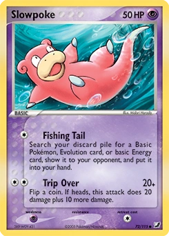 Slowpoke Pokémon card, number 72