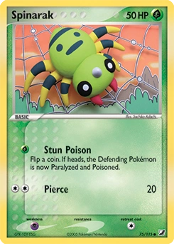 Spinarak Pokémon card, number 75