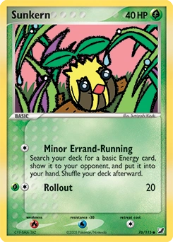 Sunkern Pokémon card, number 76