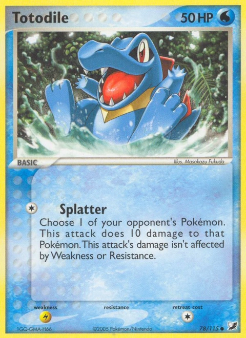 Totodile Pokémon card from Unseen Forces, number 78 (Standard print)
