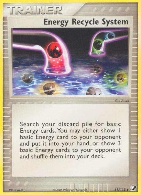 Energy Recycle System Pokémon card from Unseen Forces, number 81 (Standard print)