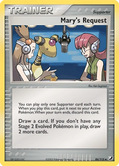 Mary's Request Pokémon card, number 86
