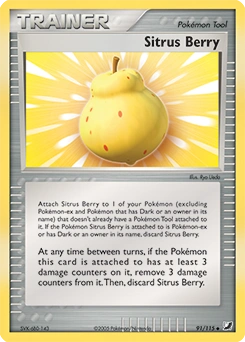 Sitrus Berry Pokémon card, number 91