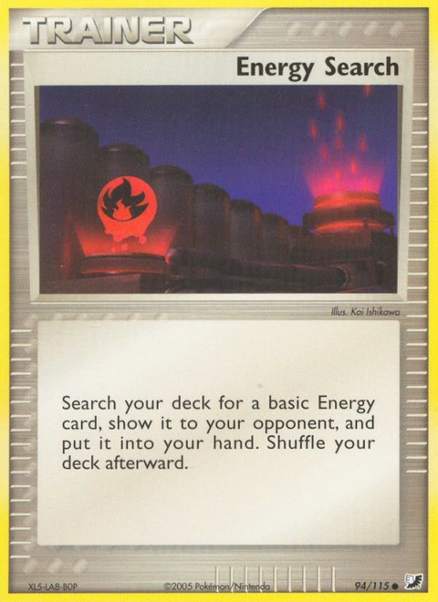 Energy Search Pokémon card from Unseen Forces, number 94 (Standard print)