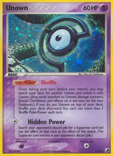 Unown Pokémon card from Unseen Forces, number C (Holo print)