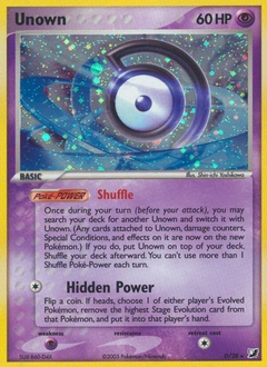 Unown Pokémon card, number D