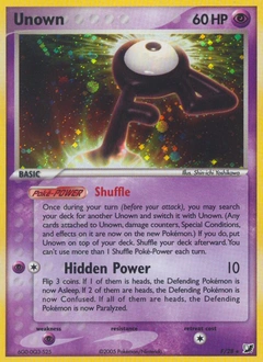 Unown Pokémon card, number F