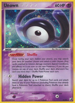 Unown Pokémon card, number H