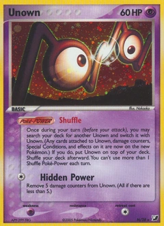 Unown Pokémon card, number N