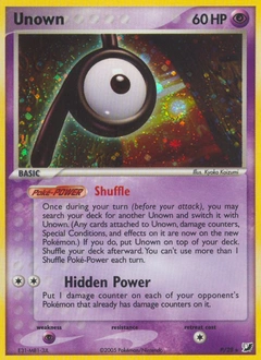 Unown Pokémon card, number P