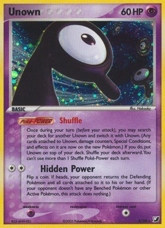 Unown Pokémon card, number R