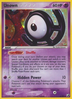 Unown Pokémon card, number U