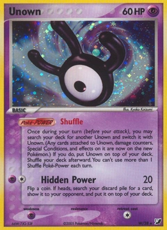 Unown Pokémon card, number W