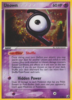 Unown Pokémon card, number Z