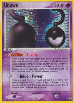 Unown Pokémon card, number ?