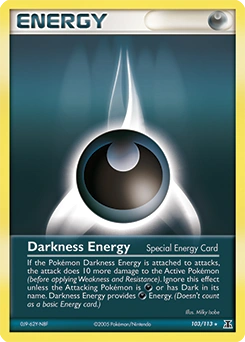 Darkness Energy Pokémon card, number 103