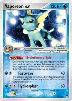 Vaporeon ex Pokémon card, number 110