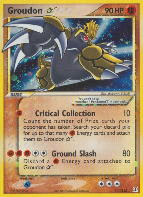 Groudon ★ Pokémon card from Delta Species, number 111 (Holo print)