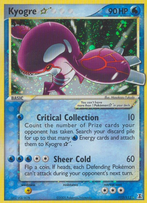 Kyogre ★ Pokémon card from Delta Species, number 112 (Holo print)