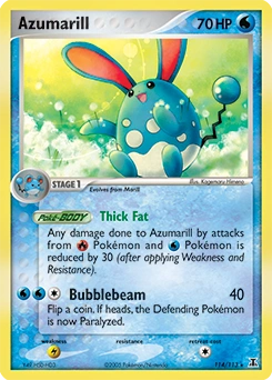 Azumarill Pokémon card, number 114