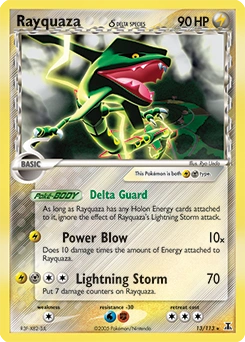 Rayquaza δ Pokémon card, number 13
