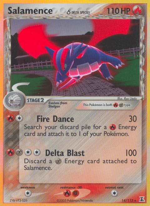 Salamence δ Pokémon card from Delta Species, number 14 (Standard (Deck Exclusive) print)