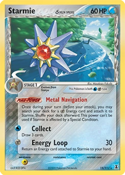 Starmie δ Pokémon card, number 15