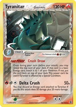 Tyranitar δ Pokémon card, number 16