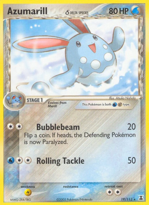 Azumarill δ Pokémon card from Delta Species, number 19 (Standard print)