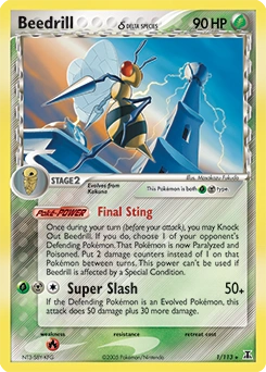 Beedrill δ Pokémon card, number 1