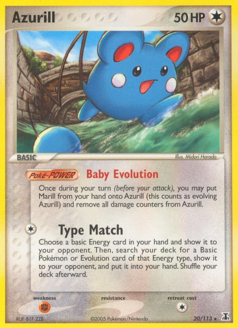 Azurill Pokémon card from Delta Species, number 20 (Standard print)