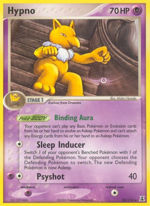 Hypno Pokémon card from Delta Species, number 23 (Standard print)