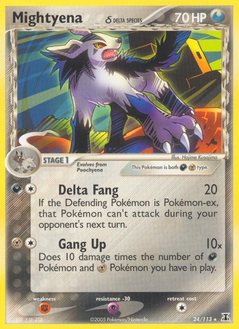 Mightyena δ Pokémon card from Delta Species, number 24 (Standard print)