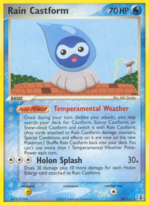 Rain Castform Pokémon card from Delta Species, number 26 (Standard print)