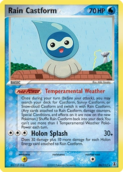 Rain Castform Pokémon card, number 26