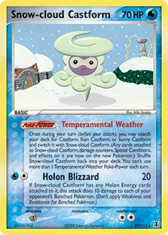 Snow-cloud Castform Pokémon card, number 29