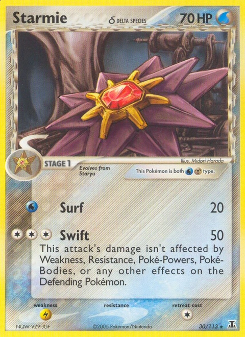 Starmie δ Pokémon card from Delta Species, number 30 (Standard print)
