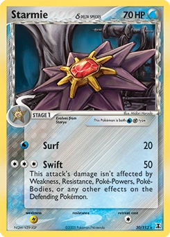 Starmie δ Pokémon card, number 30