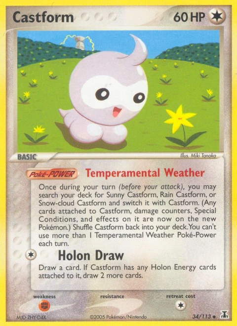 Castform Pokémon card from Delta Species, number 34 (Standard print)