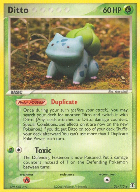 Ditto Pokémon card from Delta Species, number 36 (Standard print)