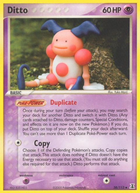 Ditto Pokémon card from Delta Species, number 38 (Standard print)