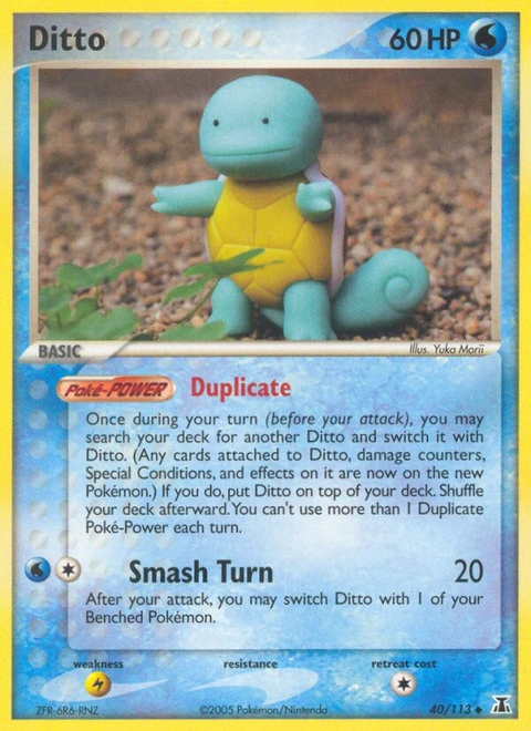 Ditto Pokémon card from Delta Species, number 40 (Standard print)